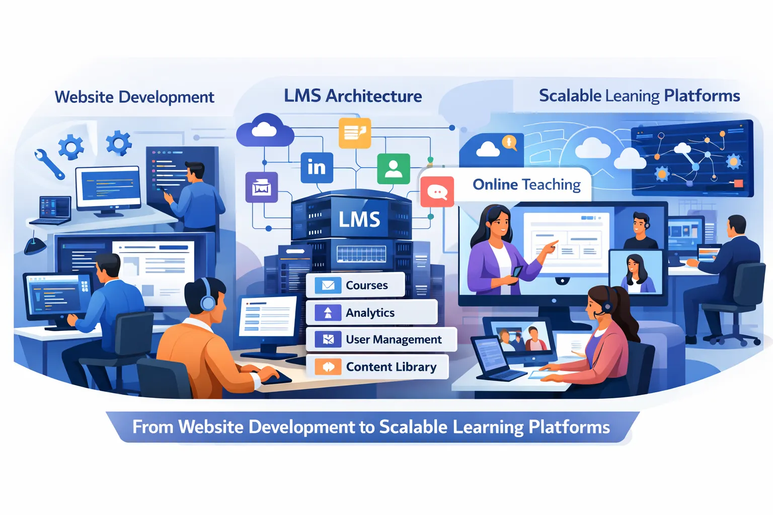 Evolution of VM Software Solutions from website development to scalable learning management systems and education platforms
